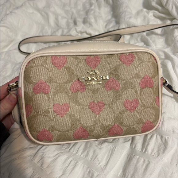 Coach Mini Jamie Camera Bag in Signature Canvas with Heart Print Crossbody Bag - Picture 5 of 5
